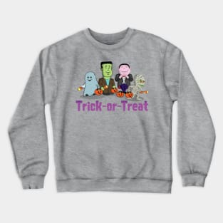 Cute Kid's - The Boo Crew - Cartoon Monsters - Trick or Treat Crewneck Sweatshirt